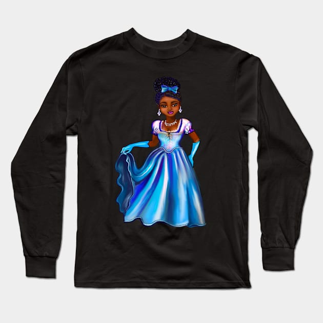 Princess Emerelda  ! beautiful  black girl with Afro hair, brown eyes and dark brown skin. Hair love ! Long Sleeve T-Shirt by Artonmytee